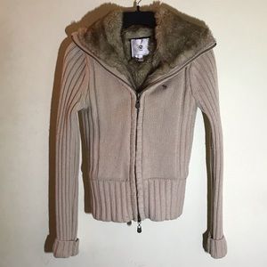 Abercrombie fur zip-up knit
